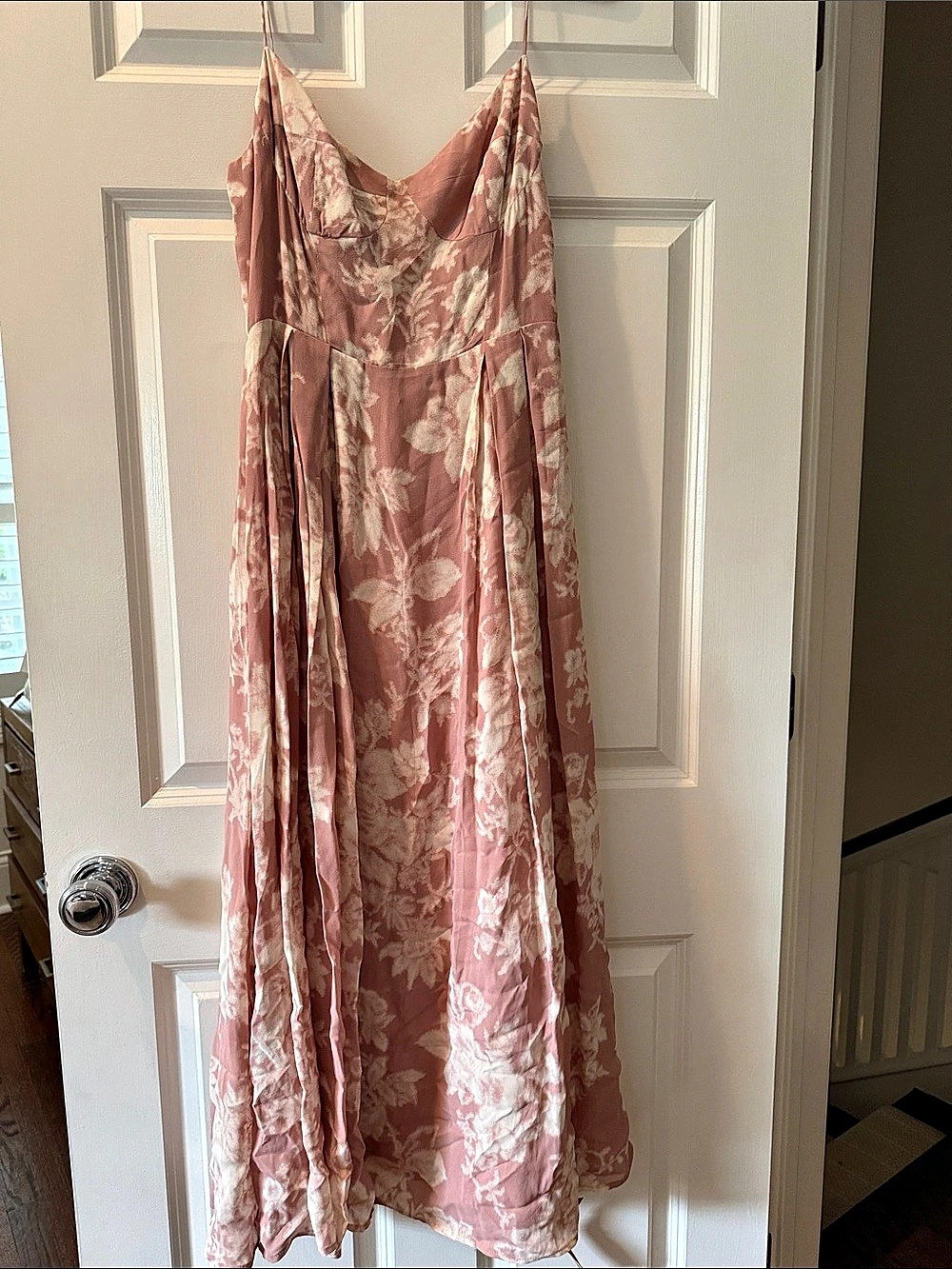 Reformation Jaelyn Dress Floral Midi Dress Pink & White Size 8 - Picture 1 of 8